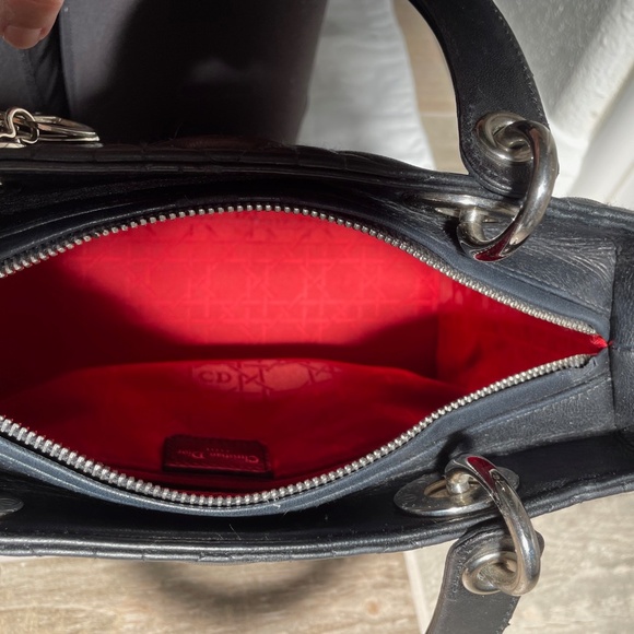 CHRISTIAN DIOR Black Medium Cannage Lady Dior Bag - Picture 9 of 15